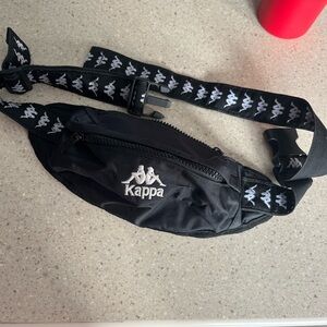 Kappa Black Belt Bag with Logo Strap
